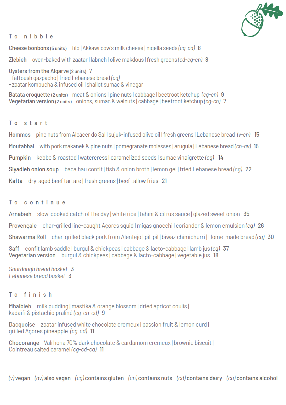 Touta Restaurant - March Menu 2026